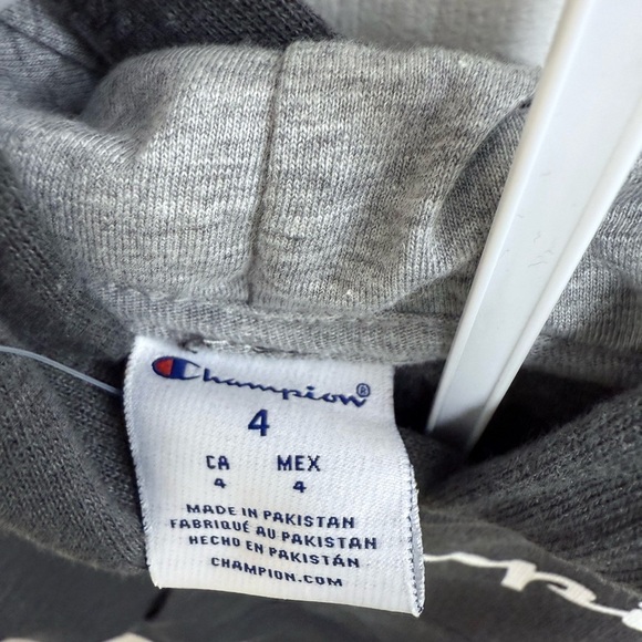 Champion Gray and Orange Sweatsuit Set with White Logo, Size 4 - Picture 2 of 5